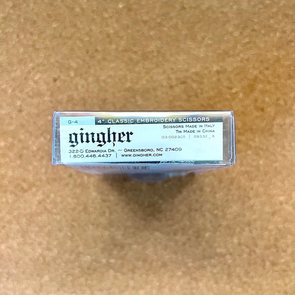 Gingher 4” Embroidery Scissors – Chrome w/ Sheath & Tin, NIB - Picture 3 of 3